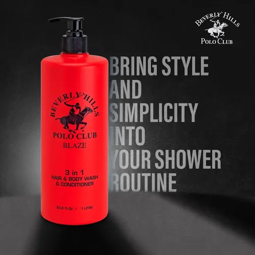 Miniatura 2 de Beverly Hills Polo Club Champú acondicionador 3 en 1 para hombre Blaze Scent Frescura premium durante todo el día y aseo de lujo vigorizante