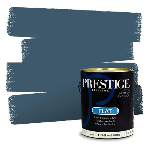 Miniatura 371 de Pintura Exterior + imprimación PRESTIGE, todo-en-uno, 1 galón, acabado mate, color comparable al Valspar* Royal Gray* VS151-Gris real