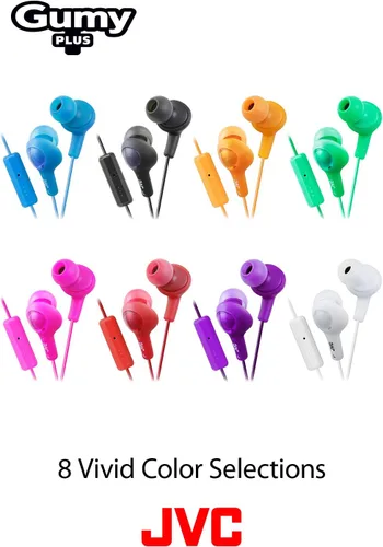 Miniatura 3 de JVC HAFR6A Gummy Plus audífonos aislantes de ruido con micrófono y mando a distancia, color azul menta Violeta