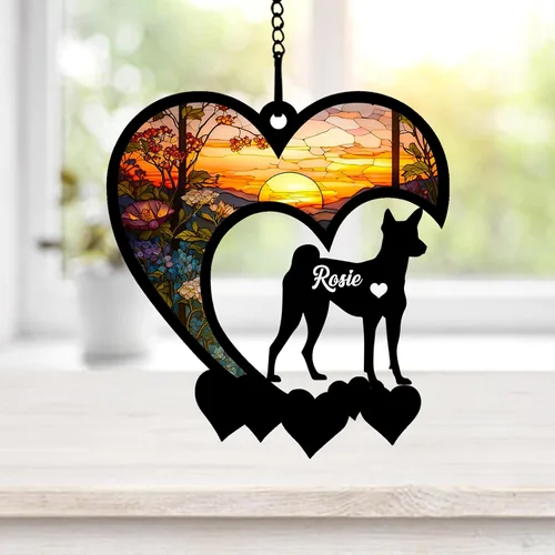 Miniatura 79 de NAZENTI Atrapasoles personalizado de sabueso afgano, adorno conmemorativo personalizado para la pérdida de mascotas, regalo de condolencia