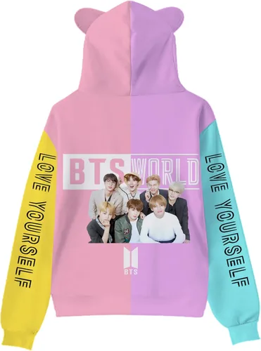 Miniatura 2 de Sudadera con capucha unisex con orejas de gato Kpop con estampado 3D para adultos, mujeres y jóvenes