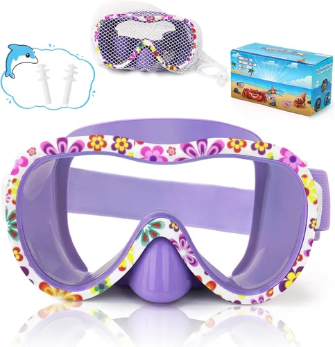 Miniatura 31 de iGym Gafas de natación para niños, máscara de buceo, máscara de buceo, gafas de natación con cubierta de nariz y correas elásticas cubierta y bolsa