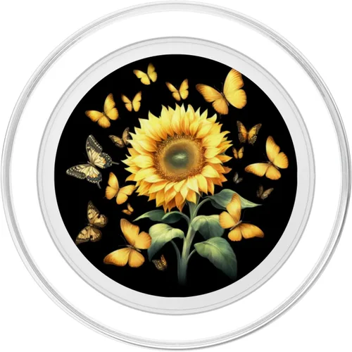 Miniatura 2 de Lindo amarillo mariposa girasol monarca mariposa naturaleza PopSockets MagSafe PopGrip para iPhone