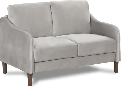 Furniture of Amarica Diana - Sofá biplaza de terciopelo moderno de mediados de siglo con patas de madera maciza, sofá tapizado compacto de 2 plazas,