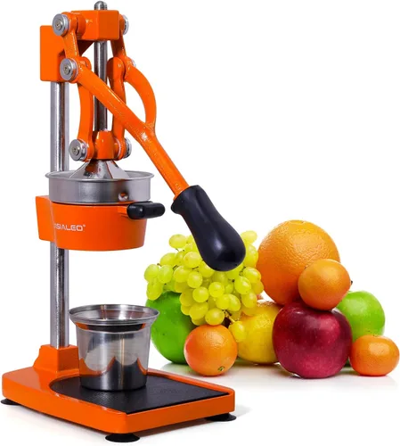 Exprimidor manual de cítricos de hierro fundido, prensa manual comercial, exprimidor de encimera resistente para jugo de limón naranja fresco, fácil