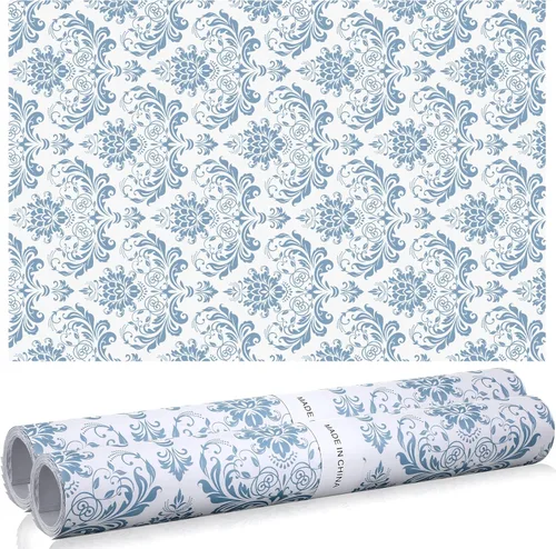 Miniatura 9 de 24 hojas de forros perfumados para cajones de 15.7 x 22.8 pulgadas, color lavanda, papel no adhesivo, estampado floral perfumado para armario
