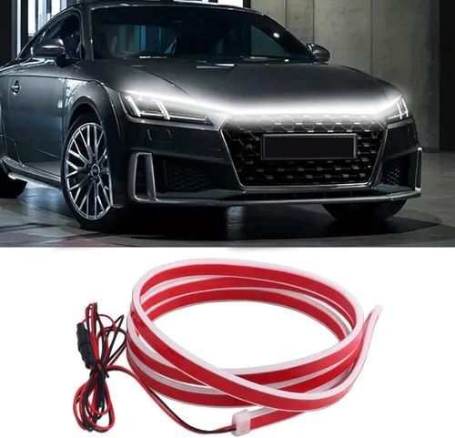 Tira de luz para capó de automóvil, tira de luces LED flexibles para exteriores, 71 pulgadas, impermeable, luz diurna para automóviles, camiones