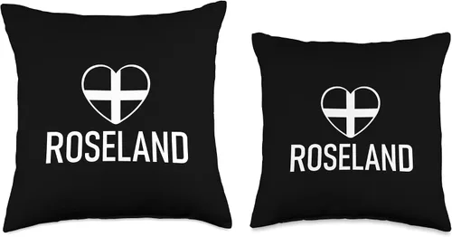 Miniatura 3 de I Love Roseland Cornwall Flag Heart Saint Piran Cornish Throw Pillow