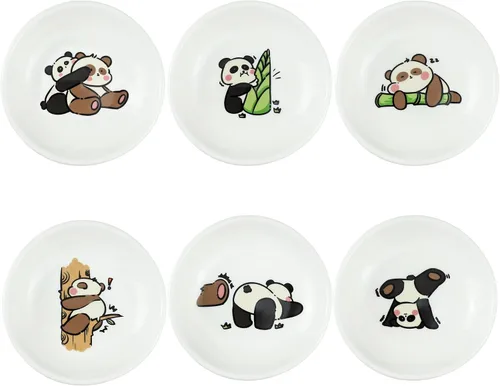 Miniatura 11 de SOCOSY Platos de cerámica súper lindos con animales de dibujos animados, platos de condimentos, pequeños tazones para alimentación de gatos, perros