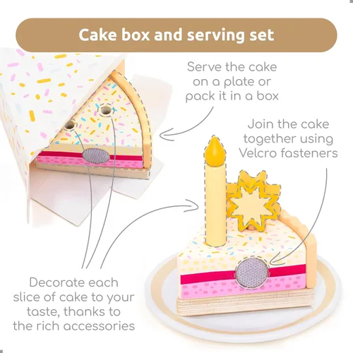 Miniatura 4 de UMU® Juego de pastel de cumpleaños de madera, juguete de cocina con velas, números, frutas y coberturas, comida de madera para niños de 3, 4, 5