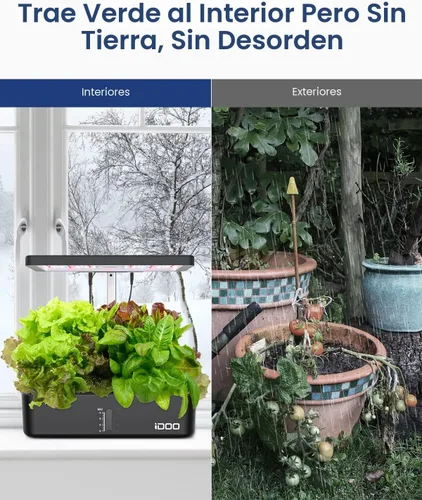 Miniatura 5 de Kit de sistema de cultivo hidropónico iDOO 12 vainas, sistema de jardín de hierbas interior, con luz de crecimiento LED, ventilador integrado