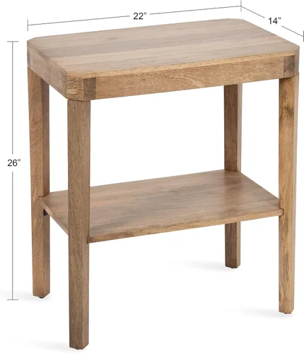 Miniatura 3 de Kate and Laurel Talcott Mid-Century - Mesa auxiliar rectangular de madera, 22 x 14 x 26 pulgadas, madera natural, mesa auxiliar decorativa
