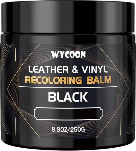 Bálsamo recolorante de cuero y restaurador de color | Kit de tinte de cuero negro, pintura y reparación para muebles, sofás, asientos de automóvil,