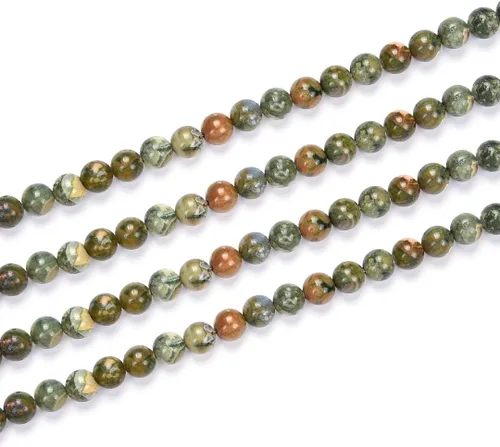 Miniatura 111 de 1 hebra Adabele natural de piedras preciosas múltiples amatista, lapislázuli, sodalita, aventurina, ojo de tigre, jaspe rojo jade amarillo, 0.315 in
