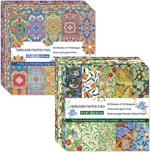 Kit de papel para Origami, doble cara, 100 hojas, 20 colores, 6 pulgadas, cuadrado japonés Chiyo, fácil de doblar, para manualidades, bricolaje,