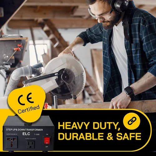 Miniatura 6 de Transformador de voltaje para aumentar o disminuir la tensión. 110 v/220 v, circuito de bloqueo de protección, de la marca ELC