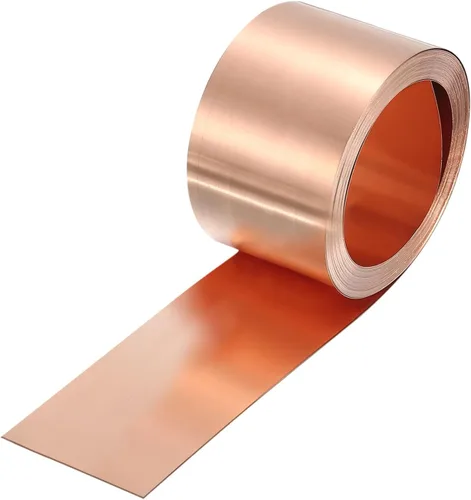 Miniatura 10 de uxcell Rollo de chapa de cobre para tapajuntas 3500 mm x 100 mm x 0,02 mm, tira de cobre puro al 99,9% de 101,6 mm x 3,5 m, placa de hoja de metal