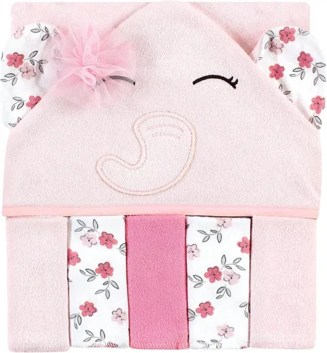 Miniatura 21 de Hudson Baby Toalla unisex con capucha para bebé y cinco toallas pequeñas, diseño de elefante gris con puntos azules, talla única