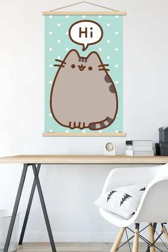 Miniatura 5 de Trends International Pusheen - Póster de pared de alta calidad, 22.375 x 34 pulgadas, paquete de impresión premium y colgador de madera de haya