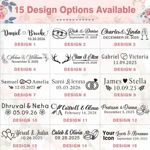 Miniatura 2 de Regalos de boda personalizados para invitados, juego de abrebotellas de madera con el nombre personalizado de la pareja y la fecha de la boda