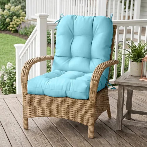 Miniatura 5 de EAGLE PEAK Cojín Acolchado para Silla de Exterior/Interior para Asiento/Respaldo, Juego de 1, 42'' x 21'', Azul Claro