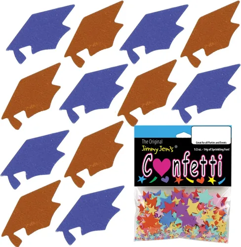Miniatura 168 de Confetti Grad Cap Negro, Azul Marino Combo - 2 bolsas de media onza (1 oz)