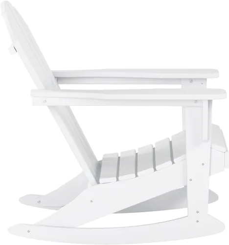 Miniatura 169 de WestinTrends Silla mecedora Malibu de poliéster para exterior/patio Adirondack, Negra