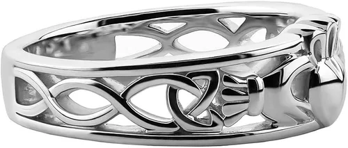 Miniatura 2 de Anillo Claddagh de oro blanco de 14 K ULG-6157W