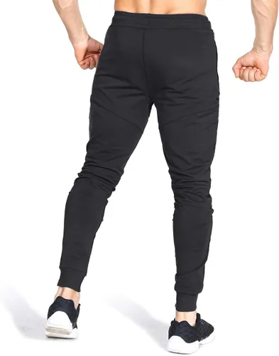 Miniatura 4 de ZENWILL Pantalones de entrenamiento cónicos para hombre, pantalones deportivos de entrenamiento ajustados con bolsillos con cremallera