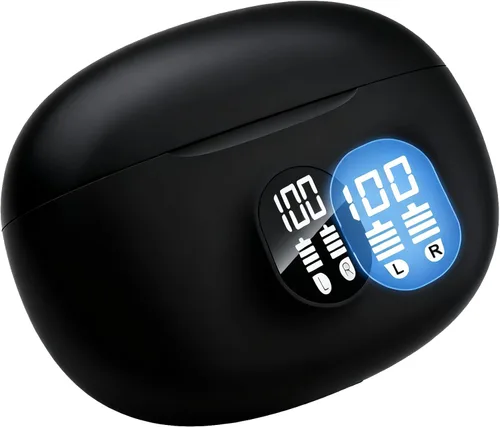 Miniatura 7 de Auriculares inalámbricos Bluetooth con cancelación de ruido Bluetooth 5.3, pantalla LED estéreo de alta fidelidad, auriculares intrauditivos