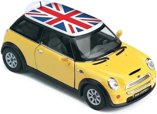 Miniatura 6 de KiNSMART - Mini Cooper S - Coche de juguete modelo de metal fundido a presión de 5 pulgadas, escala 1:28 (bandera británica verde)