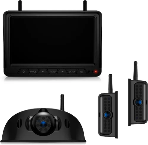 Miniatura 9 de Fookoo Sistema de cámara de respaldo inalámbrica HD 1080P de 7" para RV Furrion pre-cableado, furgoneta camper, monitor DVR IPS de 7" y cámara