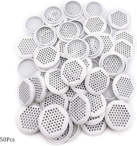 Miniatura 3 de 50 rejillas de ventilación circulares de 2.087 in de acero inoxidable de ventilación redonda de malla de ventilación para cocina, baño, armario