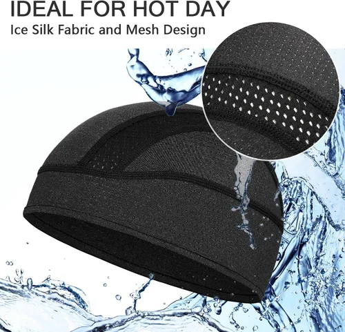 Miniatura 2 de Skull Cap Helmet Liner Beanie, Cooling Mesh Cycling Running Hat for Men Women, Fits Under Helmets