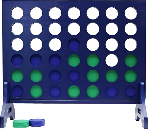 Miniatura 9 de Tailgating Pros Cuatro en una fila gigante azul marino premium con funda de transporte – Juego de patio al aire libre de gran tamaño – ¡Muchos