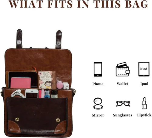 Miniatura 5 de ECOSUSI Bolso bandolera vintage para mujer