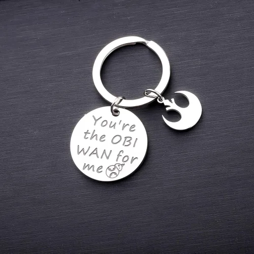 Miniatura 4 de Regalo para novio inspirado en la película, regalo con texto en inglés "You Are The OBI WAN For Me", llavero de regalo para marido