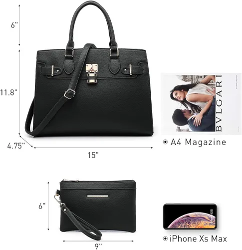 Miniatura 4 de Bolso de mano y bolsos para mujer con asa superior de avestruz bolsa de trabajo con cartera