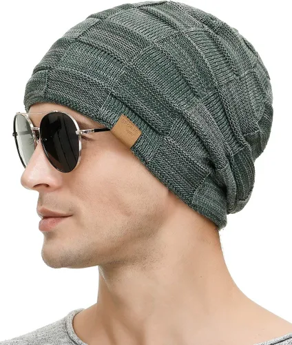 Miniatura 28 de Vgogfly Slouchy Beanie for Men Winter Hats for Guys Cool Beanies Mens Lined Knit Warm Thick Skully Stocking Binie Hat