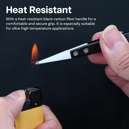 Miniatura 5 de MMOBIEL Pinzas de soldadura de punta de cerámica resistentes al calor 1600c/3000F para reparación de electrónica, joyas, computadora, trabajos