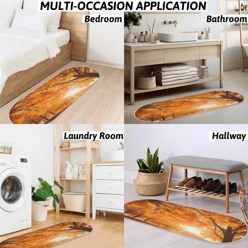 Miniatura 7 de cfpolar Maple Tree Forest Sunny Bathroom Rugs Non-Slip Bath Rug Microfiber Bath Mat Absorbent Kitchen Mats and Rugs Machine Washable Oval Plush