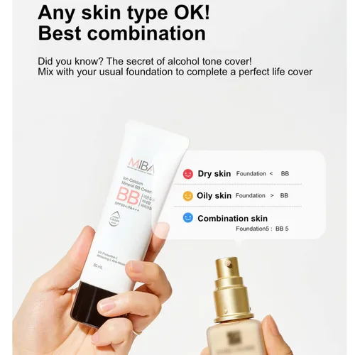Miniatura 6 de MIBA Ion Calcio Mineral BB Cream 1.7 fl oz / 1.69 fl oz Materia prima patentada de iones minerales calcio. Cobertura fina pero abrumadora. Potencia