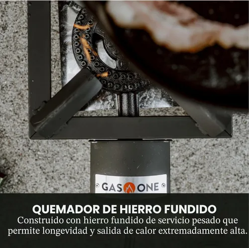 Miniatura 4 de GasOne - Quemador de propano individual de alta presión, cocina al aire libre con escudo térmico y protector - Cabezal de quemador de propano