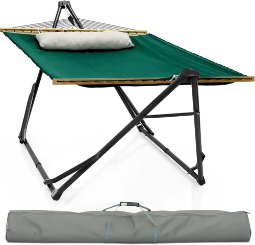 Miniatura 25 de Soporte de hamaca Tranquillo Uniki con garantía de 3 años, hamaca plegable instantánea de 30s con soporte, hamaca de camping con capacidad de 550 1.