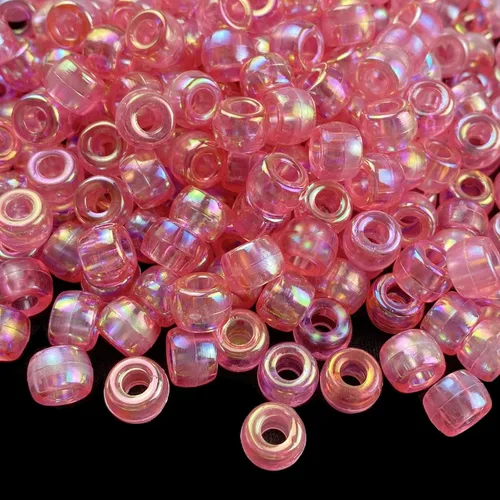 Miniatura 9 de 300 Piezas Cuentas de Pony Colores AB Cuentas Espaciadoras Acrílicas para Manualidades DIY Trenzas Pulsera Fabricación de Joyas