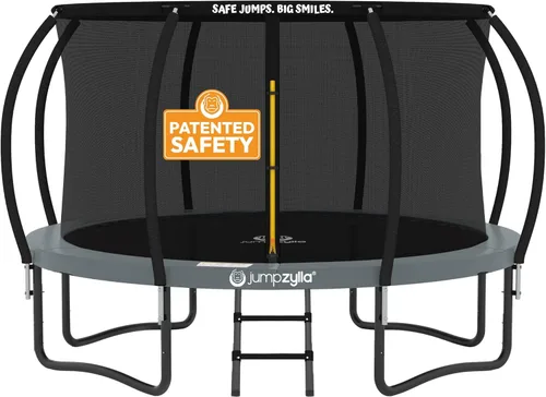 Miniatura 16 de Jumpzylla - Cama elástica recreativa para niños, con red de seguridad, escalera y revestimiento antioxidante, de 8, 10, 12, 14, 15 y 16 pies