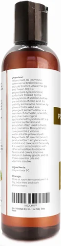 Miniatura 3 de Polysorbate 80 de velona - 4 onzas líquidas Solubilizante, grado alimenticio y cosmético Todo natural para cocinar, cuidado de la piel y bombas