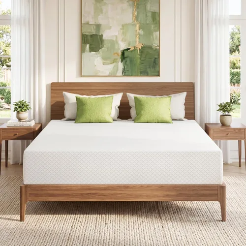 EGOHOME Colchón de espuma viscoelástica individual XL, colchón de cama de 10 pulgadas en una caja con gel de té verde refrescante, alivia la presión