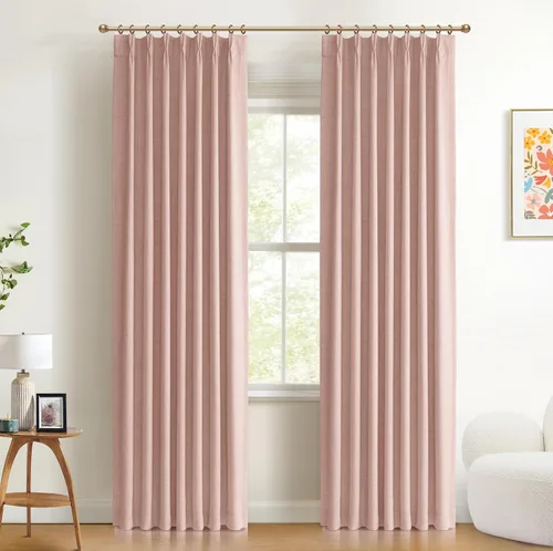 Miniatura 25 de 100% Blackout Shield Cortinas opacas con textura y aspecto de lino de 72 pulgadas de largo, juego de 2 paneles de cortinas opacas de lino sintético