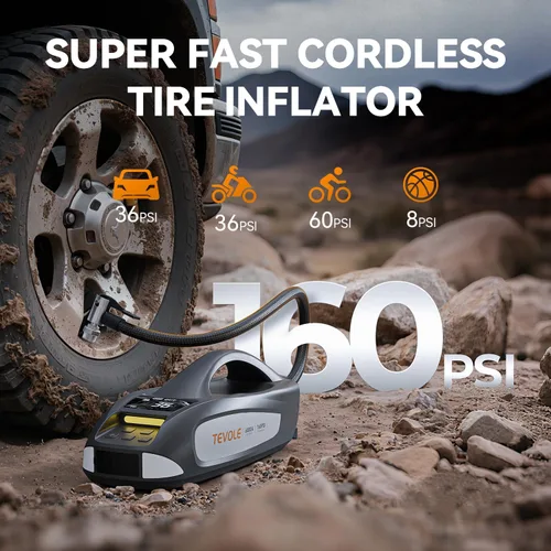 Miniatura 4 de Arrancador de 6000A con compresor de aire, arrancador de batería de automóvil portátil de 27000mAh 160PSI, paquete de batería de 12V